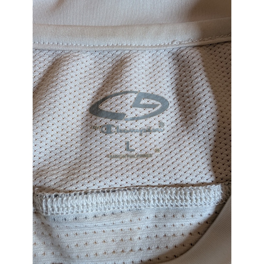 Champion Size Large Short Sleeve White Sports‎ Shirt - Picture 10 of 12